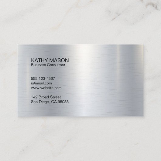 工業用 |メタリック |光沢 |シンプルミニマル 名刺 (裏面)