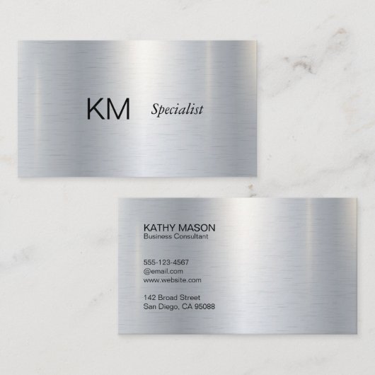 工業用 |メタリック |光沢 |シンプルミニマル 名刺 (正面/裏面)