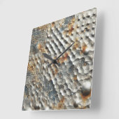 工業用Sci-Fiメタルテクスチャ スクエア壁時計 (傾斜)