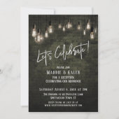 工業的なレンガとエジソンライトでお祝いしよう 招待状 (正面)