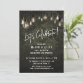 工業的なレンガとエジソンライトでお祝いしよう 招待状 (スタンド正面)