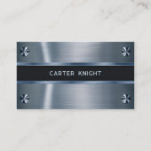 工業的な青い金属のリベット仕上げ 名刺 (正面)