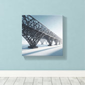 工業的幾何格子建築 キャンバスプリント (インサイチュ (ウッドフロア))