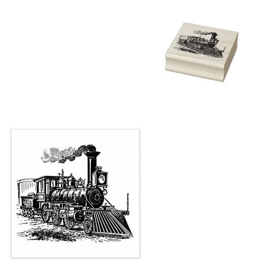 工芸品とスクラップブック作りヴィンテージ列車エッチングアート ラバースタンプ (押印)