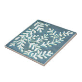 工芸品セラミックタイル、青と白の葉セラミ タイル (側面)