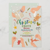 工芸品フェスティバルパーティークリスマスファミリー 招待状 (正面/裏面)