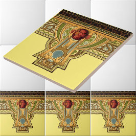 工芸品、職人、ミッションスタイルバラ タイル