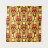 工芸品、職人、ミッションスタイル花 タペストリー (正面)