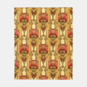 工芸品、職人、ミッションスタイル花 フリースブランケット (正面)