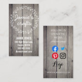 工芸店裁縫感じ編み物ハートフォークscandi 名刺 (正面/裏面)