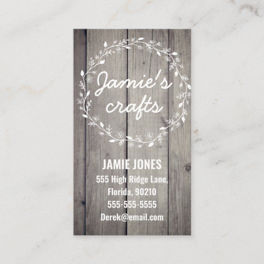 工芸店裁縫感じ編み物ハートフォークscandi 名刺 (正面)