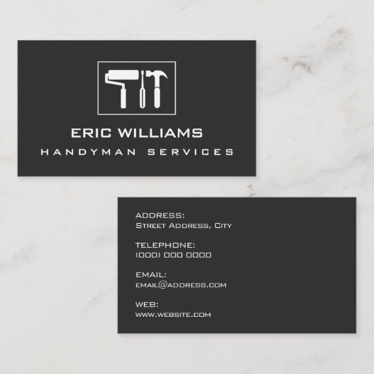 工芸用具ダークグレー 名刺 (正面/裏面)