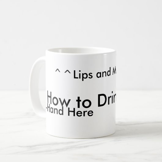 左ききの人々のためのコーヒーを飲む方法 コーヒーマグカップ (正面左)