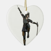 左に見る2本の剣を持つ武士 セラミックオーナメント (右)