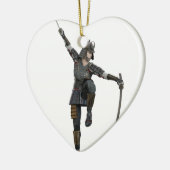 左に見る2本の剣を持つ武士 セラミックオーナメント (左)