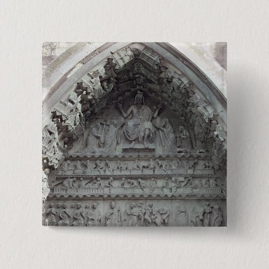 左の入口からのTympanum 缶バッジ (正面)