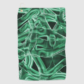 左の緑のアクリルストリップ、交差オーバーラップ ゴルフタオル (正面)