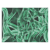 左の緑のアクリルストリップ、交差オーバーラップ テーブルクロス (正面(横))