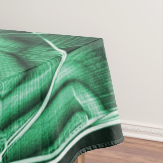 左の緑のアクリルストリップ、交差オーバーラップ テーブルクロス (インサイチュ)