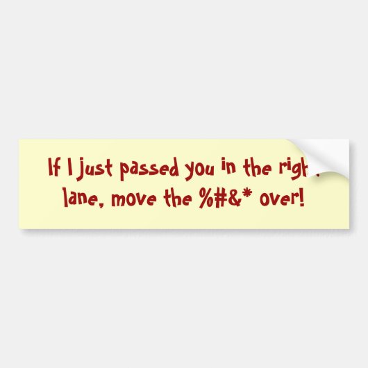 左の車線のバンパーステッカーの法律 バンパーステッカー (正面)