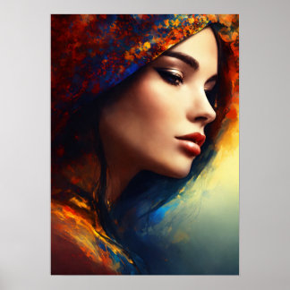 「左の魅力:女の子のポーズ魅力的を捉えた ポスター