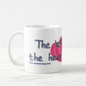 左はハートがあるところにです コーヒーマグカップ (左)