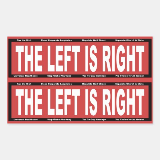 左は右です 長方形シール (正面)