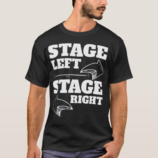 左ステージ右ステージ演劇デザイン Tシャツ (正面)