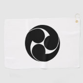 左三つ巴(地抜き) ゴルフタオル (横)