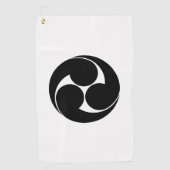 左三つ巴(地抜き) ゴルフタオル (正面)