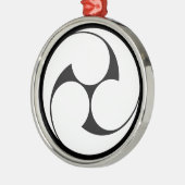 左三つ巴(地抜き) メタルオーナメント (左)