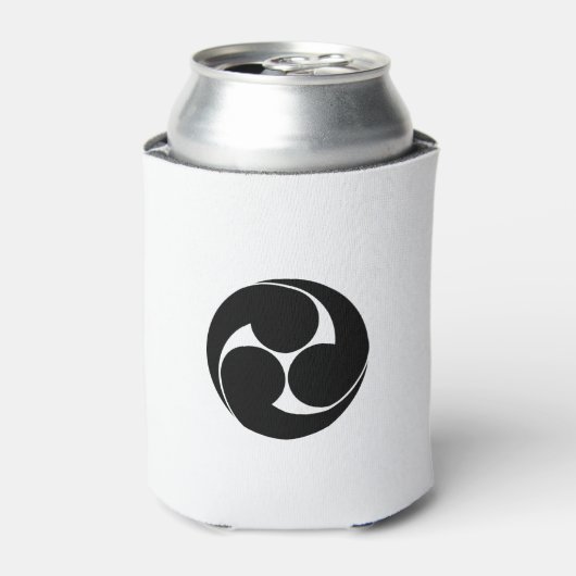 左三つ巴（地抜き） 缶クーラー (缶正面)