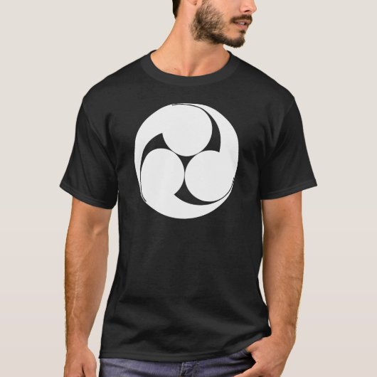 左三つ巴(素描き) Tシャツ (正面)