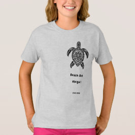 左側の部族の黒いウミガメ Tシャツ