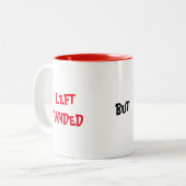 左利きしかし常に右 ツートーンマグカップ (正面左)