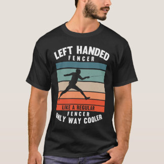 左利きのフェンサー剣闘スポーツビンテージ フェンシング Tシャツ