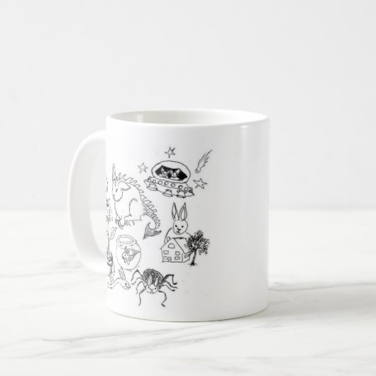 左利きのプロットのバニーのマグ コーヒーマグカップ (正面左)