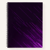 左利きのリリーのラベンダー色のチェック柄の花のカスタムスクール ノートブック (正面)