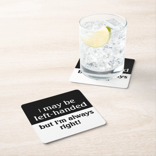 左利きの人々のユーモア スクエアペーパーコースター (インサイチュ)