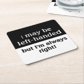 左利きの人々のユーモア スクエアペーパーコースター (アングル)