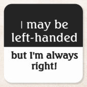 左利きの人々のユーモア スクエアペーパーコースター (正面)
