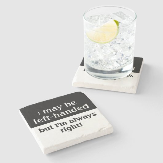 左利きの人々のユーモア ストーンコースター (横)