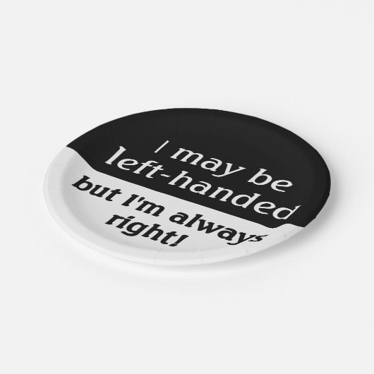 左利きの人々のユーモア ペーパープレート (アングル)