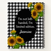 左利きの女の子 ギンガムノートブック - 面白い名言 + 名前 ノートブック (裏面)