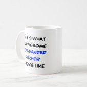 左利きの投手、素晴らしい コーヒーマグカップ (正面左)