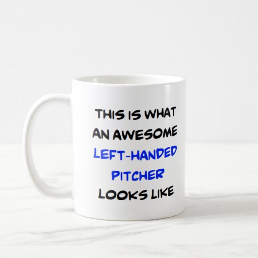左利きの投手、素晴らしい コーヒーマグカップ (左)