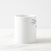 左利きの猫の顔- コーヒーマグカップ (中央)