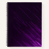 左利きの花柄バイク、紫のカスタムスクールガールズ ノートブック (正面)