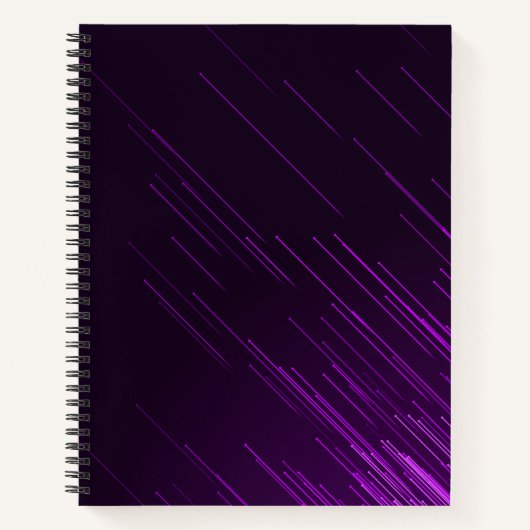 左利きの花柄バイク、紫色のカスタムスクールガールズ ノートブック (正面)