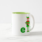 左利きの音楽エルフ ツートーンマグカップ (正面右)